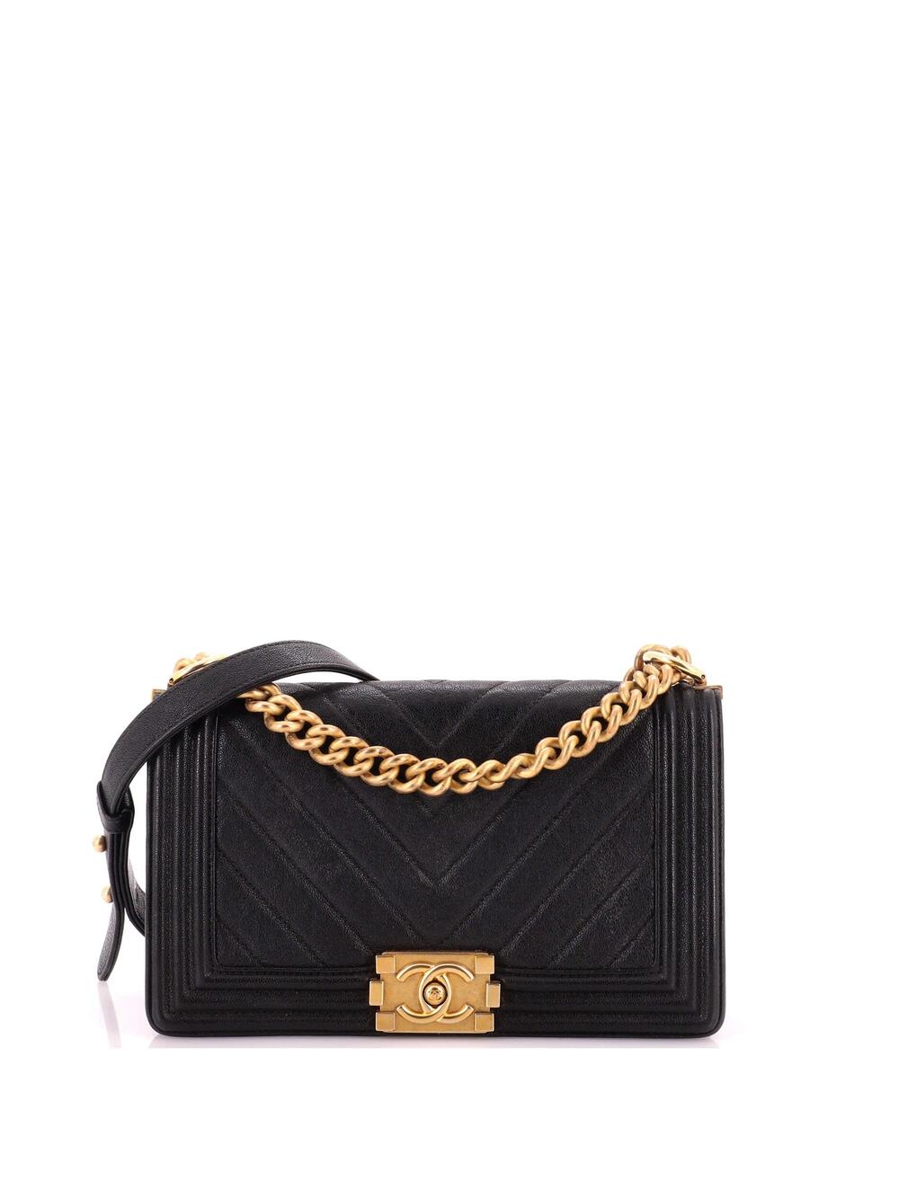Chanel Boy Flap Bag Chevron Caviar Old #319067C39B